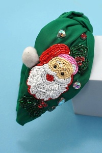 Luxury Unique Christmas Handmade Beaded Christmas Tree <b>Headband</b> for Women and Girls <b>Padded</b> Rhinestone Holiday Comfort Hairbands - Product Image 4