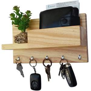 Porta Llaves de Madera Ecológico y Duradero para Colgar en la Pared, Decoración del Hogar; Organizador de Correo y Llaves - Product Image 4