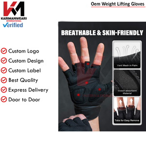 Gants de musculation en gros avec pouce en tissu éponge pour essuyer la sueur, logo personnalisé, gants d'entraînement - Product Image 6