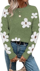 Pulls à manches longues et col rond à motif floral pour femmes - Product Image 2