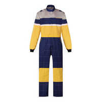 Combinaison de travail pour homme, orange, respirante, ignifuge, avec panneaux bleu marine, résistante à l'abrasion, uniforme pour usage industriel