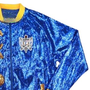Womens Sigma Gamma Rho Sorority <b>Sequin</b> <b>Jacket</b> Custom Sparkle Embroidered Bomber Coat Greek Letter Fashion Outerwear Wholesale - Product Image 2