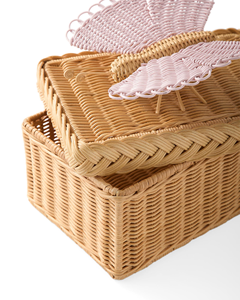 New Arrival Rectangular Natural Rattan Wicker <b>Box</b> With Lid Eco Friendly Kid Storage Basket Wholesale Bulk Supplier Toy Organizer - Product Image 2