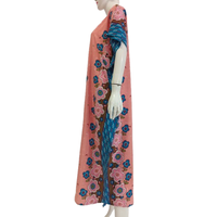 Gaun Kaftan Kasual Wanita Sederhana Ukuran Besar Setengah Panjang untuk Musim Panas, Sehari-hari, Ukuran Plus, Model Chrysanta. Kancing Leher O Premium Rayon