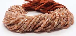 5 hebras de piedras de luna de melocotón naturales AAA, pepitas de forma irregular y suave de 6 a 7 mm, cuentas de piedra de luna de melocotón para fabricación de joyas a granel - Product Image 5