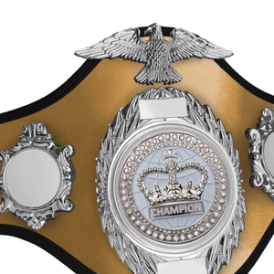 Gold Championship Belt with Crown and Eagle Design High-Quality Engravable Wrestling Title Belt for Events - Product Image 2