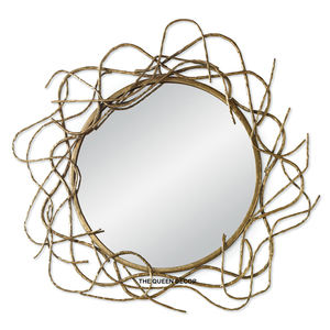 Miroir mural de table décoratif de haute qualité, design feuillage doré, élégant et magnifique, à prix avantageux - Product Image 3