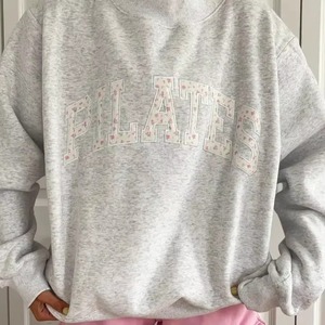 เสื้อสเวตเชิ้ตพิมพ์ลายฤดูหนาวสไตล์สตรีทแวร์ แขนยาว คอเต่าหลวมๆ สำหรับพิลาทิส ผลิตจากผ้าฝ้ายฟลีซ 100% สำหรับผู้หญิง - Product Image 6