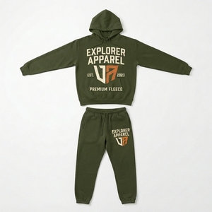 Vêtements de sport décontractés personnalisés en gros avec logo, sweat-shirt et pantalon de survêtement unisexe, ensemble deux pièces - Product Image 4