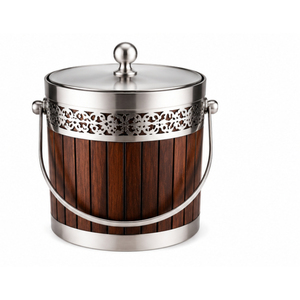 Seau à glace en bois massif de style moderne avec couvercle, conteneur à glaçons personnalisé, intérieur en acier inoxydable, refroidisseur à vin pour fête, capacité 5L - Product Image 6