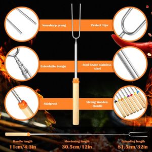 32-Inch Marshmallow Roasting Sticks Bulk Campfire Accessories-Smores Skewers Fire Pit Kit Hot Dog Skewers for <b>Camping</b> Outdoor - Product Image 2
