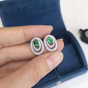 Lab Grown Round Brilliant Cut <b>Silver</b> <b>Stud</b> Earrings IGI Certified Ethnic Women's Wedding Party Gift - Product Image 2