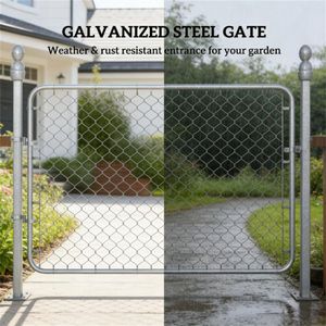 Black <b>Wire</b> Mesh Garden Fence Gate <b>Trellis</b> & Gates Product Category - Product Image 4