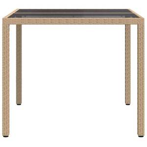 Mesa de Comedor de Jardín de Ratán Sintético Beige de 35.4'' x 35.4'' x 29.5'' para Exteriores - Product Image 4