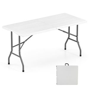 Tavolo Pieghevole Bianco in HDPE da 1,5 m, Capacità 180 kg, Leggero e Portatile per Campeggio - Product Image 2