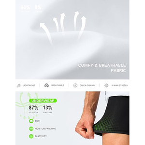 Shorts de course blancs pour hommes avec poches, séchage rapide, respirants, imprimés, en Spandex et Polyester, style sportif, taille mi-haute avec cordon élastique - Product Image 6