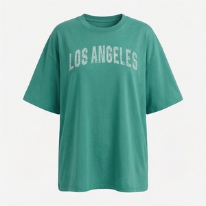 เสื้อยืดโอเวอร์ไซส์ผ้าฝ้ายสำหรับผู้หญิง โรงงาน OEM รับออกแบบโลโก้ตามสั่ง พิมพ์ลายแบบ DTF คุณภาพสูง แฟชั่นที่ยั่งยืน - Product Image 1