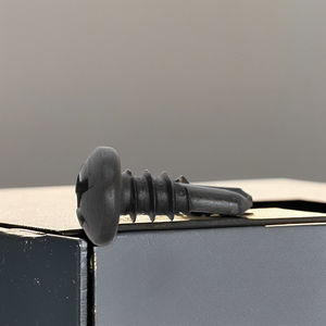 Tornillo PDC 11 de cabeza plana Phillips con punta de broca y arandela, de acero al carbono con recubrimiento negro, rosca estándar clase 4.8/6.8 pulgadas - Product Image 1