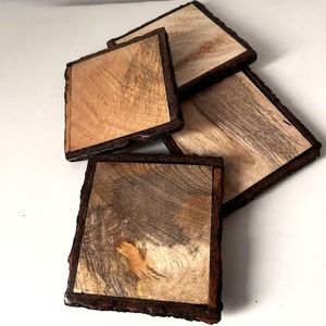 Ensemble de dessous-de-verre en bois de style luxueux avec motif écorce, résistants à la chaleur, antidérapants, carrés, au meilleur prix - Product Image 6