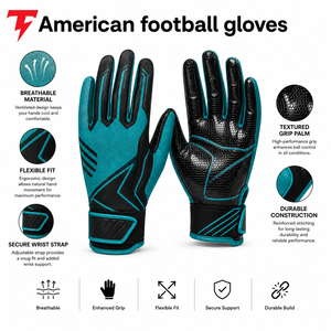 Gants de football américain avec tissu doux, ajustement parfait, adhérence améliorée, mouvements flexibles, confort respirant, qualité durable pour les matchs - Product Image 6