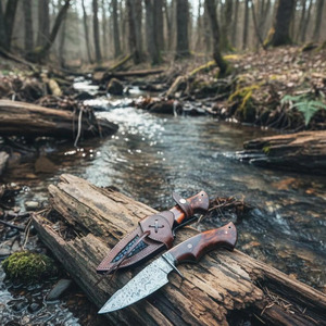 Hunting Knife 150 Layer Damascus Steel Straight Half Tang Rosewood Handle 10-inch Industrial Grade <b>Multi</b>-Functional <b>Camping</b> - Product Image 1