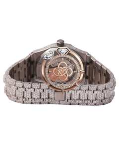 Montre pour homme personnalisée de luxe en acier inoxydable avec moissanite et diamants, chronographe analogique à quartz, édition limitée, résistance à l'eau 10 bars - Product Image 4