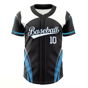 Maillot de baseball professionnel pour sublimation OEM, noir à rayures dorées, personnalisé pour équipe, taille adulte, grande taille, respirant, séchage rapide - Product Image 5