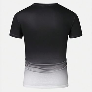 Camiseta degradada para hombre, manga corta, cuello redondo, informal, estilo ombré, ligera, a la moda, para verano - Product Image 2