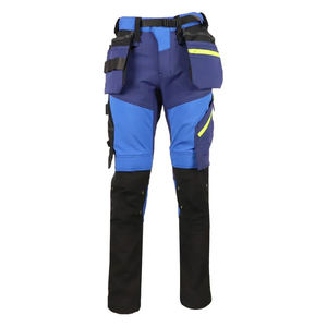 Pantalon de travail haute visibilité RICSA INTERNATIONAL pour homme, bleu, polyester, protection contre les scies à chaîne, caractéristiques réfléchissantes, plusieurs poches, CE - Product Image 1