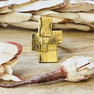 Hot Selling Brass <b>Ring</b> Minimalist Geometric <b>Ring</b> For Men 18k Gold Plated Square Block <b>Statement</b> Jewelry Modern Wholesale <b>Ring</b> - Product Image 1
