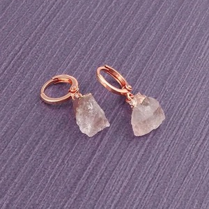 Boucles d'oreilles créoles à facettes en aquamarine, plaquées or, argent sterling 925, bijoux de tous les jours, cadeau pour elle - Product Image 3