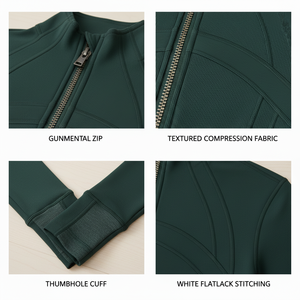 High Quality Women's Sublimated Yoga Gym Jacket Front Logo Windproof Breathable Quick Drying Long Sleeved Sports Zipper Top - Product Image 6