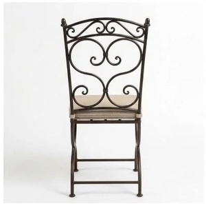 Ensemble de mobilier de jardin en fer forgé de style traditionnel – Table ronde et 4 chaises avec coussins – Mobilier résistant aux intempéries - Product Image 3