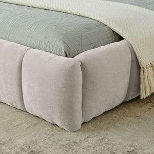 King Size Upholstered <b>Bed</b> <b>Frame</b> Thick Chenille Fabric Solid Wood Queen Size <b>Platform</b> <b>Bed</b> Headboard Durable Up-Holstered <b>Beds</b> - Product Image 6