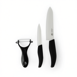 Ensemble de couteaux en céramique Excelsa avec éplucheur noir 15x2.5x3.5 cm, outils pour fruits et légumes - Product Image 2