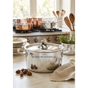 Casserole de luxe classique Ruffoni en acier inoxydable martelé à la main, qualité supérieure, très demandée, accessoires et fournitures de cuisine - Product Image 1