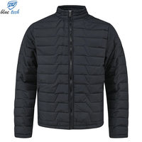 Blouson d'hiver matelassé épais pour homme en toile enduite, col montant, fermeture éclair intégrale, chaud, pour activités de plein air, randonnée, voyage, décontracté