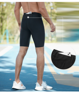 <b>Men</b> Compression <b>Shorts</b> Mid Waist Drawstring Quick Dry Solid Spandex Polyester Sporty Gray Blue <b>Black</b> - Product Image 5