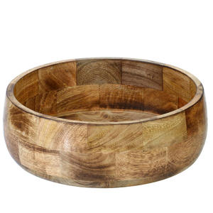 Ensaladera grande de madera de mango y frutero con utensilios para servir Ideal para mezclar regalos para servir para mamá Mesa de casa y Decoración de cocina - Product Image 2