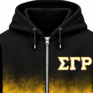 Sudadera con Capucha Oversize Tie Dye para Mujer Sigma Gamma Rho, Color Negro y Dorado, Sudadera de Forro Polar con Gráfico de Hermandad Griega, Personalizada, Informal - Product Image 3
