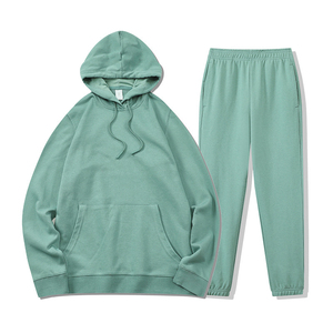 Ensemble de jogging pour homme 100% coton personnalisé, sweats à capuche et sweat-shirts avec étiquette personnalisée brodée, survêtement pour homme avec capuche - Product Image 2