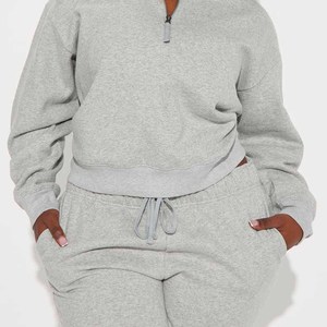 Cropped Top Corset Hoodie Jogger <b>Set</b> Custom Logo High Quality <b>Set</b> Casual Outfits Sweatsuit <b>Set</b> <b>Women</b> Fleece Tracksuit - Product Image 6