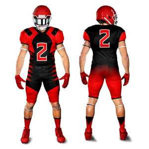 Ensemble d'uniformes de football américain respirants personnalisés pour hommes, 100% polyester, sublimation, manches courtes - Product Image 6