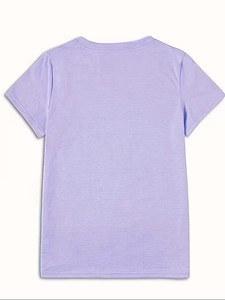Camiseta morada claro para mujer - Top básico suave y transpirable para uso diario, camiseta de cuello redondo de corte holgado para atuendo informal de Bangladesh - Product Image 2