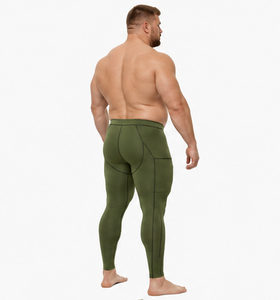 Plus Size Fitness Leggings <b>Men</b> Gym Workout Yoga Pants Breathable Side Pockets Workout Legging <b>Men's</b> High Waist <b>Compression</b> <b>Tight</b> - Product Image 5