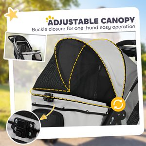 Light Gray Foldable Dog Stroller with 12\" Rubber <b>Wheels</b> Pet Carrier for <b>Small</b> Dogs up to 22 LBS - Product Image 6