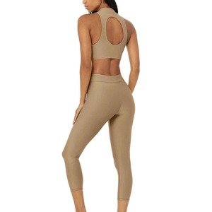 Conjunto Deportivo Casual a Cuadros de Manga Larga para Mujer, Leggings de Yoga de Cintura Alta con Efecto Push-Up, Ropa Deportiva de Algodón para Gimnasio, Fitness y Running, Tallas Grandes - Product Image 3