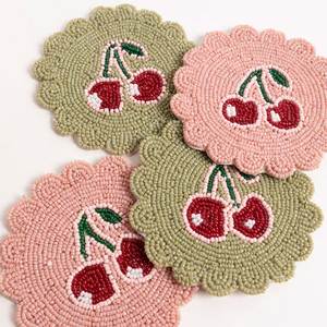 New Collection HANDMADE Beautiful Glass <b>Beaded</b> Round Table <b>Coasters</b> Made With Love And Care - Product Image 3