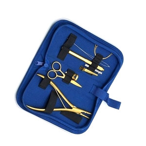Professional Hair Extension Tool Kit Stainless Steel <b>Beading</b> Tools with Storage Case Scissors Pliers Pulling <b>Needles</b> Hook Loop - Product Image 5