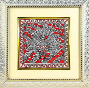 Colorido Cuadro Metálico 3D Completo de Mithila, Hecho a Mano, Arte Tradicional Indio de Jharkhand - Product Image 3